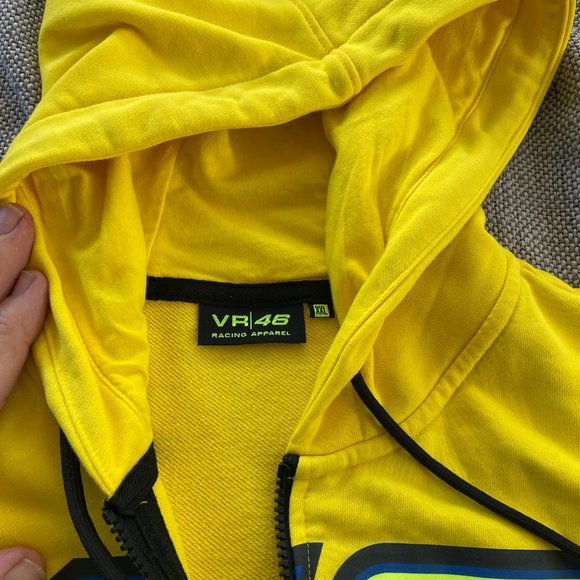Valentino Rossi VR46 The Doctor Moto GP US XL Yellow Zip Hoodie Men’s sz XXL - Picture 4 of 12